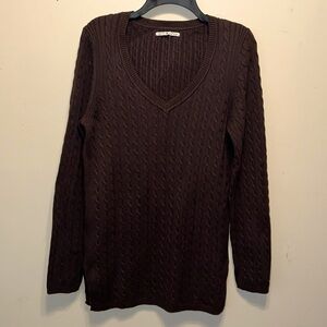 Tommy Hilfiger Brown Cable Knit Sweater